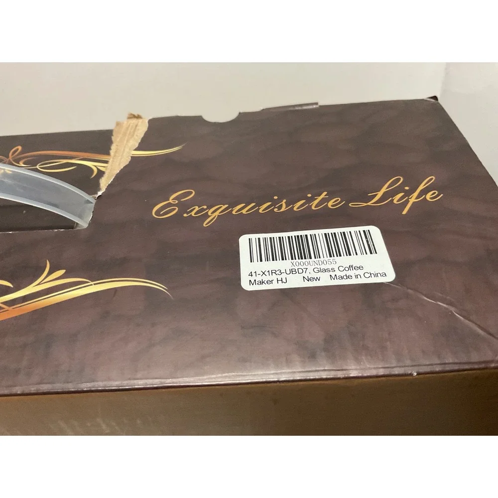 Exquisite Life Belgium Style Siphon Coffee Maker Gold Glass New in Box
